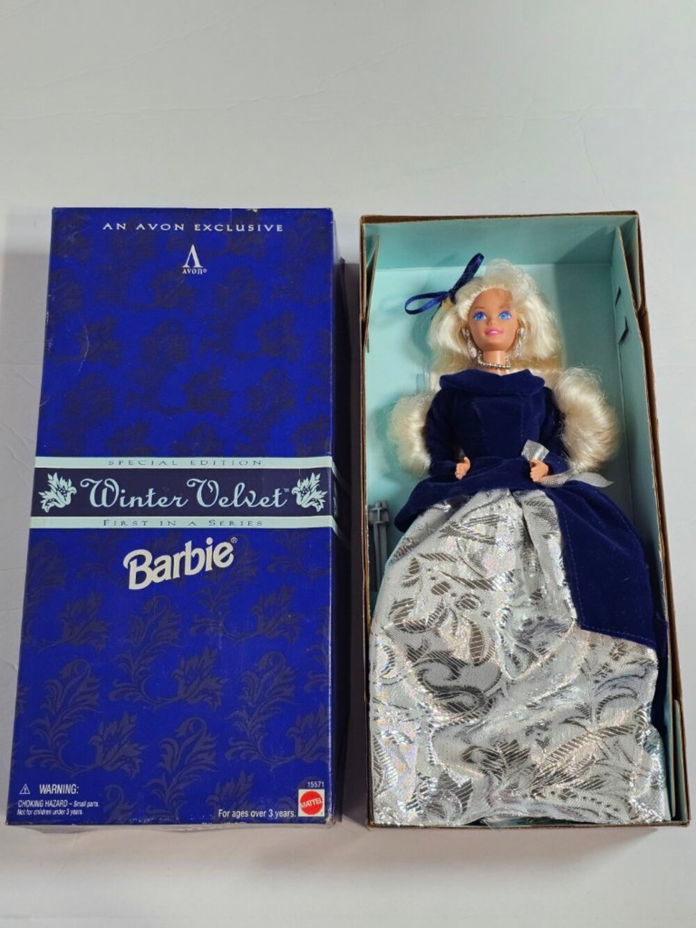 Vintage Winter Velvet Barbie Avon Exclusive Doll New in Box